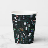 Computer Circuit Board Pattern Papieren Bekers (Achterkant)