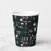 Computer Circuit Board Pattern Papieren Bekers (Rechts)