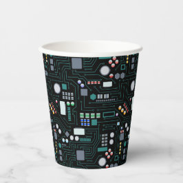 Computer Circuit Board Pattern Papieren Bekers