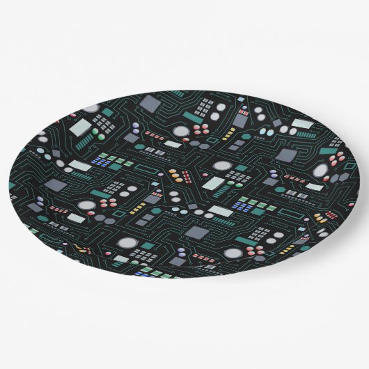 Computer Circuit Board Pattern Papieren Bordje (Gekanteld)