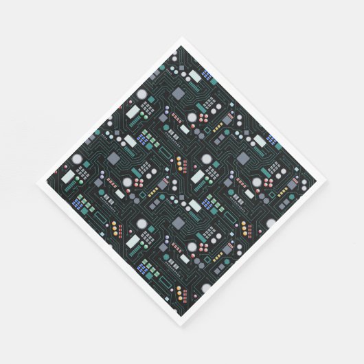 Computer Circuit Board Pattern Servet (Hoek)