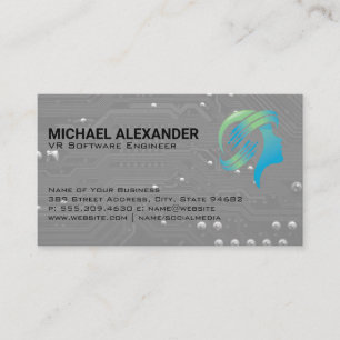 Computer Circuit Board   VR-headsettechnologie Visitekaartje
