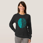 Computer Circuit Digital Brain for Science Nerds T-shirt (Voorkant volledig)