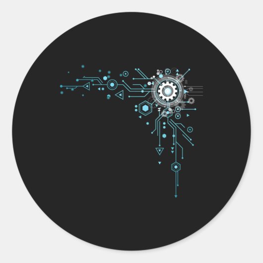 Computer Circuit Engineer Computer Nerd Ronde Sticker (Voorkant)