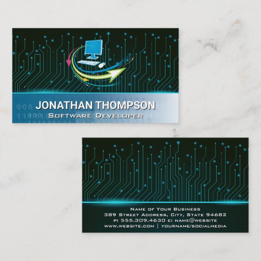 Computer | Codering | Circuit Board Visitekaartje (Voorkant / Achterkant)