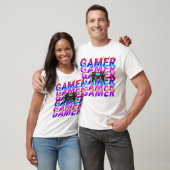 Computer Controller Gamer Typografie herhaalde tek T-shirt (Unisex)