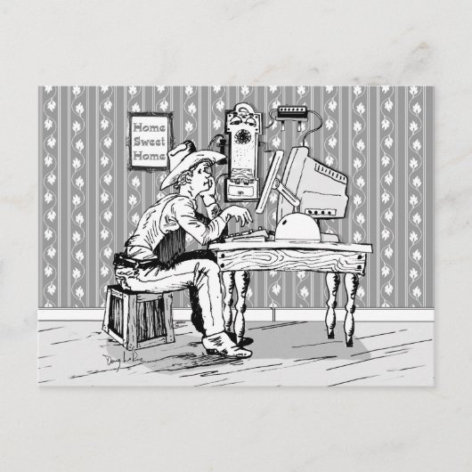 Computer Cowboy Briefkaart (Voorkant)