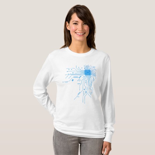 Computer CPU Chip PCB Circuit Design Tech Gift T-shirt (Voorkant volledig)
