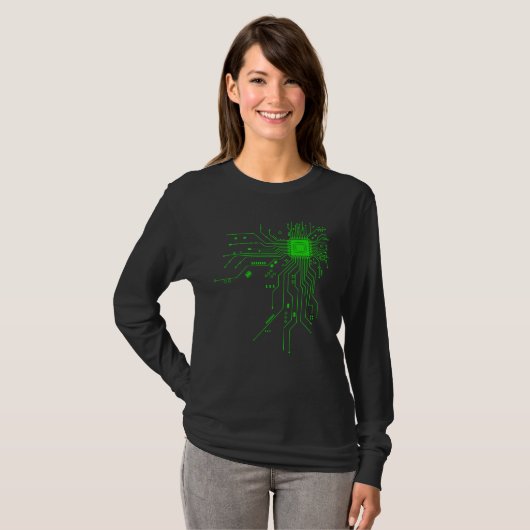 Computer CPU Chip PCB Circuit Design Tech Gift T-shirt (Voorkant volledig)
