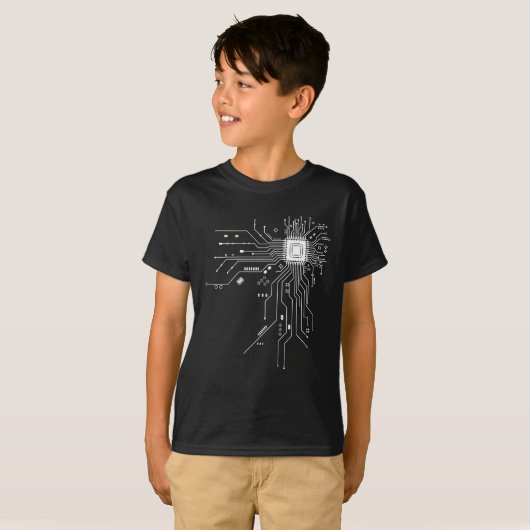 Computer CPU Chip PCB Circuit Design Tech Gift T-shirt (Voorkant volledig)