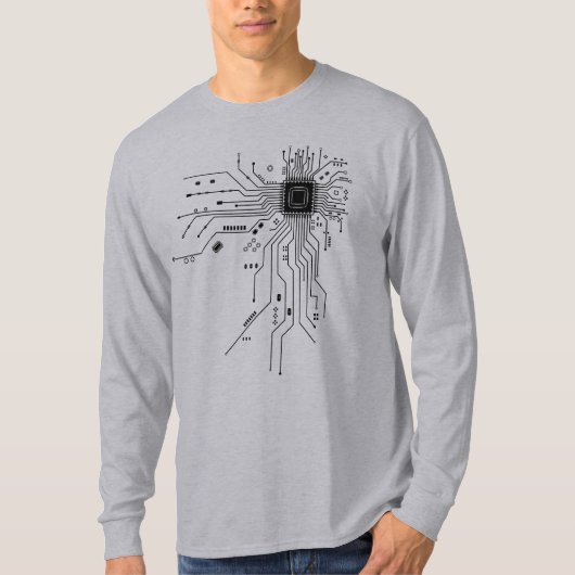 Computer CPU Chip PCB Circuit Design Tech Gift T-shirt (Voorkant)
