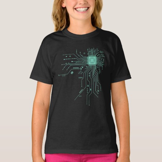 Computer CPU Chip PCB Circuit Design Tech Gift T-shirt (Voorkant)
