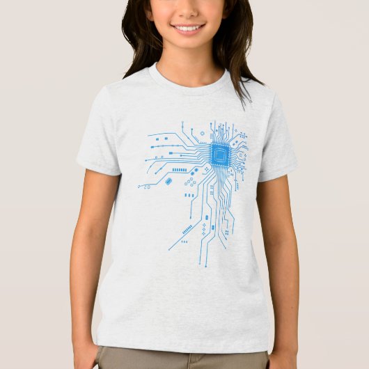 Computer CPU Chip PCB Circuit Design Tech Giftt Tri-Blend Shirt (Voorkant)