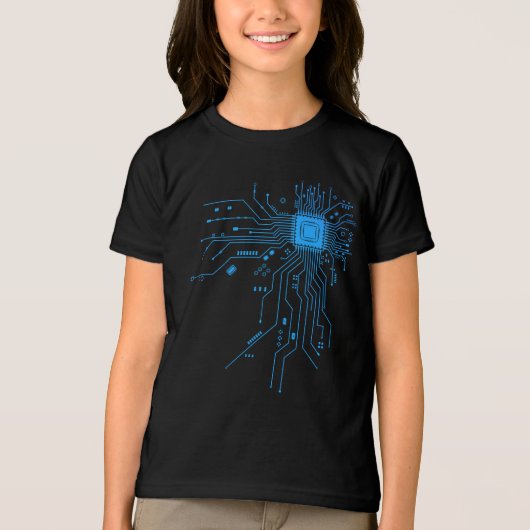 Computer CPU Chip PCB Circuit Design Tech Giftt Tri-Blend Shirt (Voorkant)