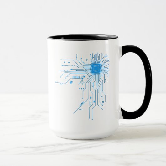 Computer CPU-chip PCB-circuit ontwerp tech cadeau Mok (Rechts)