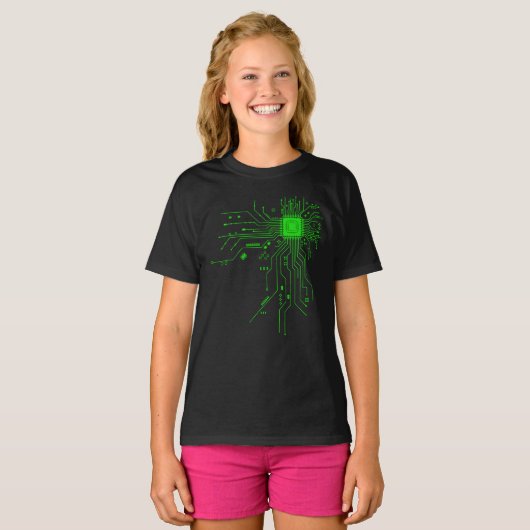 Computer CPU-chip PCB-circuit ontwerp tech cadeau T-shirt (Voorkant volledig)