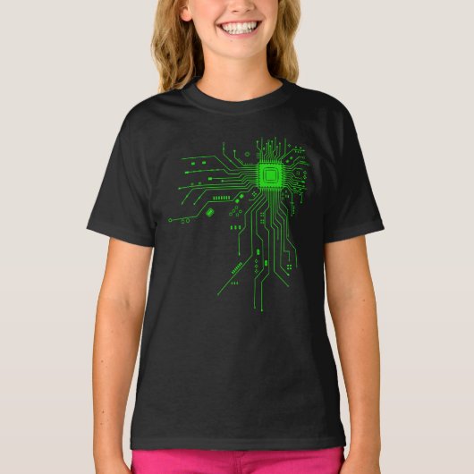 Computer CPU-chip PCB-circuitontwerp tech cadeau T-shirt (Voorkant)