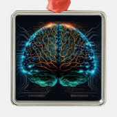 Computer Cyber Brain Christmas Ornament (Voorkant)