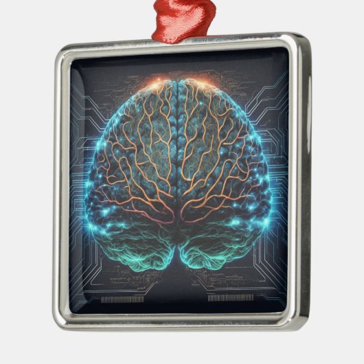 Computer Cyber Brain Christmas Ornament (Links)