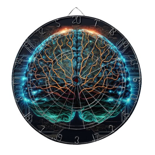Computer Cyber Brain Dartboard Dartbord (Voorkant)