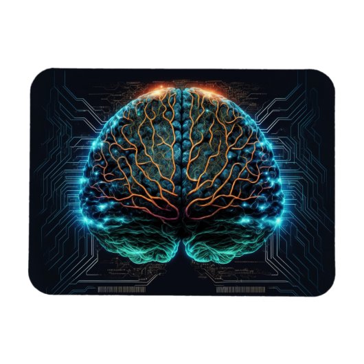 Computer Cyber Brain Magnet Magneet (Horizontaal)