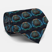 Computer Cyber Brain Necktie Stropdas (Opgerold)