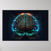 Computer Cyber Brain Poster (Voorkant)