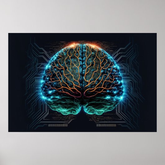 Computer Cyber Brain Poster (Voorkant)
