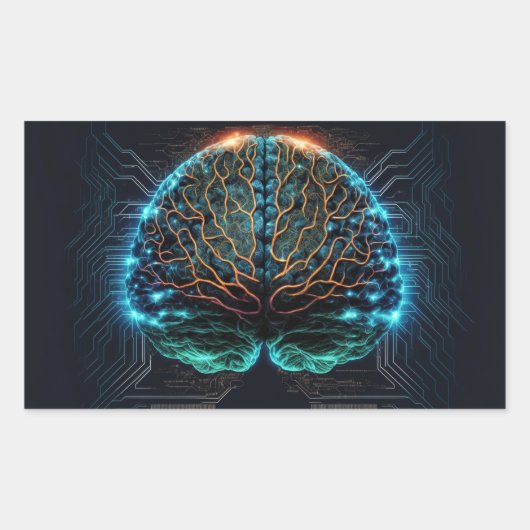 Computer Cyber Brain Stickers (Voorkant)