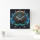 Computer Cyber Brain Wall Clock Vierkante Klok (Huis)
