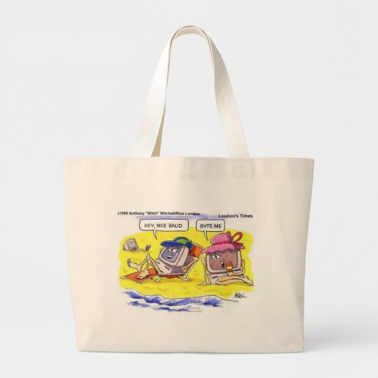Computer dating? Grappige cadeaus T-shirts en verz Grote Tote Bag (Voorkant)