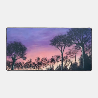 Computer desk keyboard matt with trees at sunset bureaumat