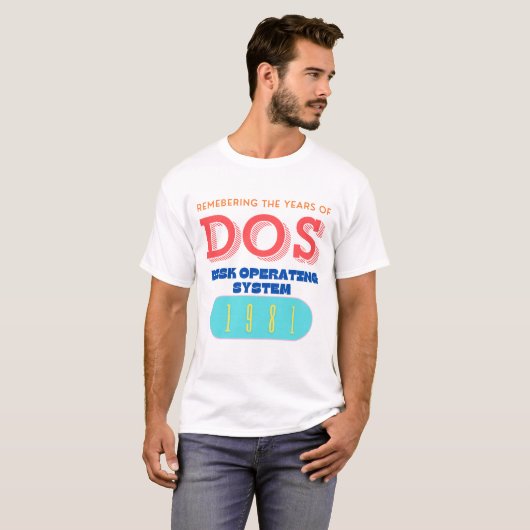 Computer Disk Operating System (DOS) T-shirt (Voorkant volledig)