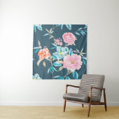 Computer drawn beautiful flowers illustrationflowe wandkleed (In situ)
