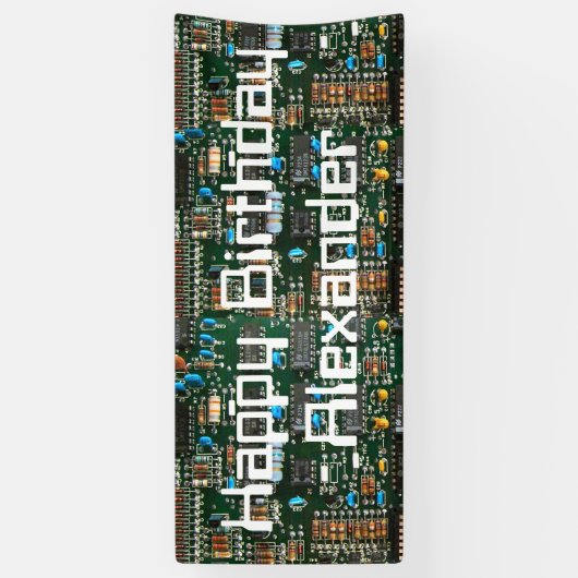 Computer Electronics Personalized Circuit Banner (Verticaal)