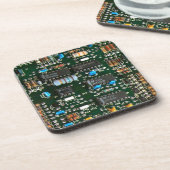 Computer Electronics Printen Circuit Board Afbeeld Bier Onderzetter (Linkerzijde)