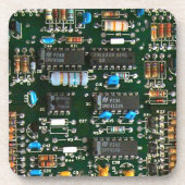 Computer Electronics Printen Circuit Board Afbeeld Bier Onderzetter (Voorkant)