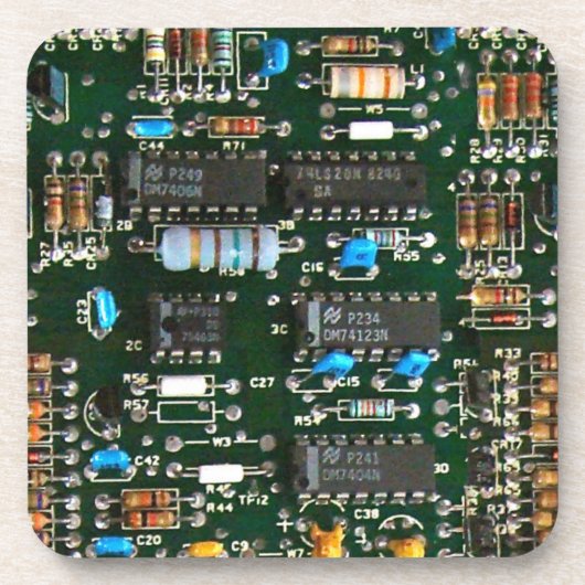 Computer Electronics Printen Circuit Board Afbeeld Bier Onderzetter (Voorkant)
