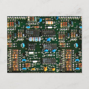 Computer Electronics Printen Circuit Board Afbeeld Briefkaart