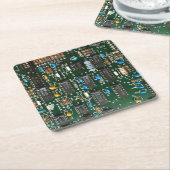 Computer Electronics Printen Circuit Board Afbeeld Kartonnen Onderzetters (Schuin)