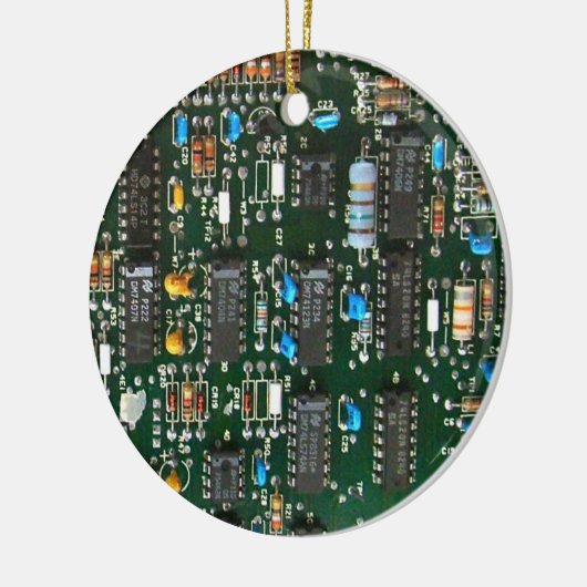 Computer Electronics Printen Circuit Board Afbeeld Keramisch Ornament (Links)