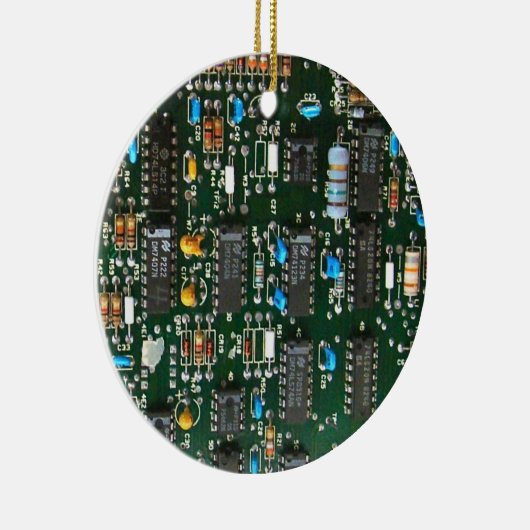 Computer Electronics Printen Circuit Board Afbeeld Keramisch Ornament (Rechts)