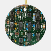 Computer Electronics Printen Circuit Board Afbeeld Keramisch Ornament (Voorkant)