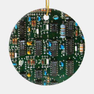 Computer Electronics Printen Circuit Board Afbeeld Keramisch Ornament