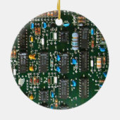 Computer Electronics Printen Circuit Board Afbeeld Keramisch Ornament (Achterkant)