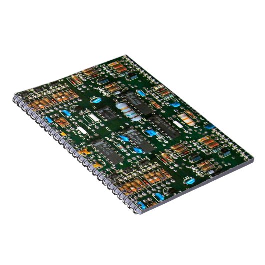 Computer Electronics Printen Circuit Board Afbeeld Notitieboek (Rechterzijde)
