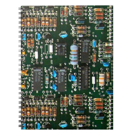 Computer Electronics Printen Circuit Board Afbeeld Notitieboek (Voorkant)
