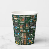 Computer Electronics Printen Circuit Board Afbeeld Papieren Bekers (Achterkant)