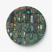 Computer Electronics Printen Circuit Board Afbeeld Papieren Bordje (Voorkant)