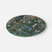 Computer Electronics Printen Circuit Board Afbeeld Papieren Bordje (Gekanteld)